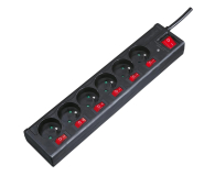 HAMA Listwa przeciwprzepięciowa - 6 gniazd, 1,4m, osobne włącznik P2223773 - 1177341 - zdjęcie 1